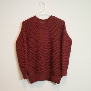TOPSHOP Maroon Berry Chunky Pullover Sweater